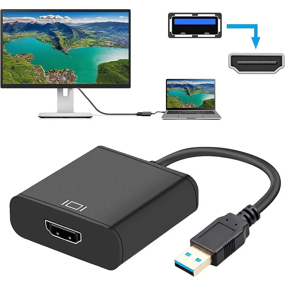 USB to HDMI Adapter, USB 3.0 to HDMI HD 1080P Video Graphics Audio Output